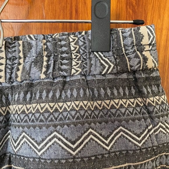 J. Crew Factory Shorts 3 Inch Geometric Pattern Pull On Gray Blue Boho Summer 4 - Picture 5 of 8